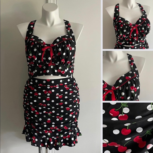 torrid Other - Cherry Polka Dot Tankini, Size 3X/4X, Torrid, Retro Chic, Plus Size